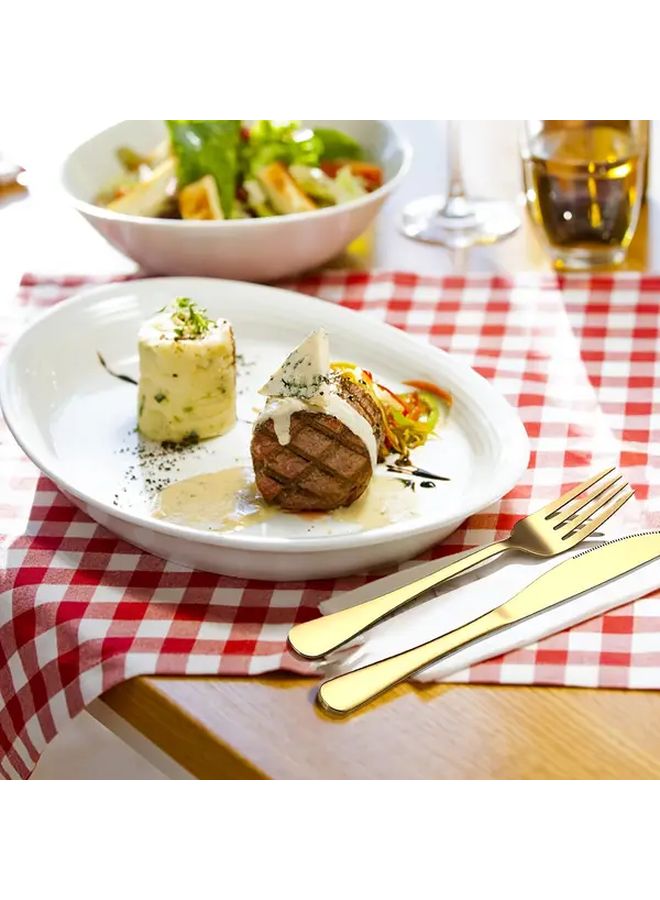 36 قطعة مجموعة أدوات المائدة الذهبية المصقولة لـ 12 شخصًا - آمنة لغسالة الصحون للمطعم أو الحفلات المنزلية - Image 5